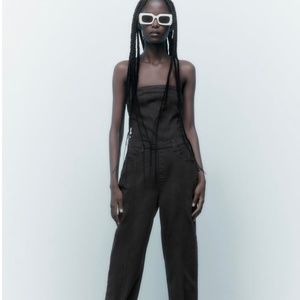 Zara corset denim  jumpsuit